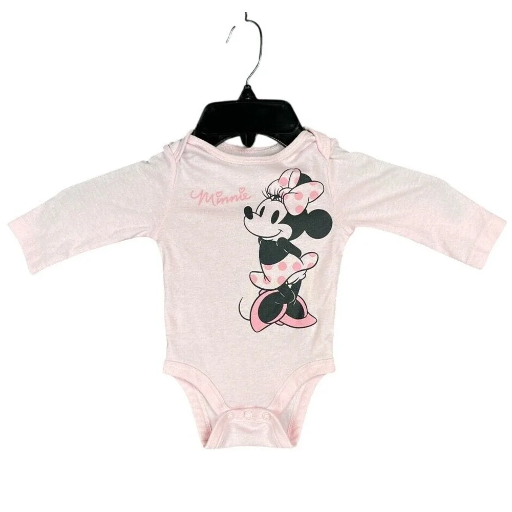 Minnie Mouse Baby 6M Disney Bodysuit One Piece Jumping Beans Child Pink Softest